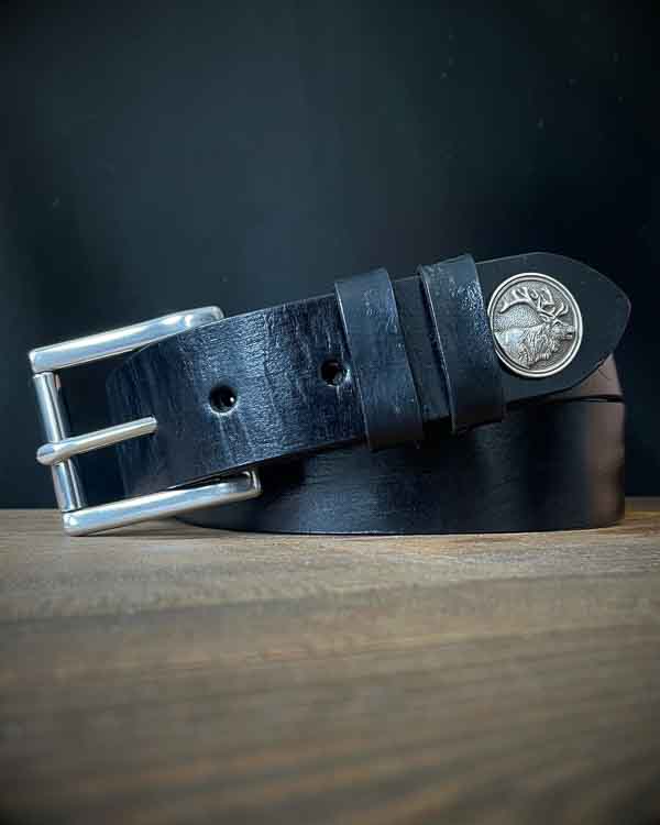 Čierny poľovnícky opasok Jeleň - Concho