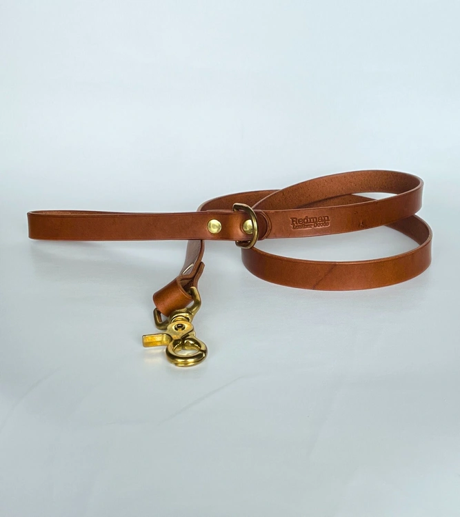 Ručne robené kožené vodítko Walnut Brown