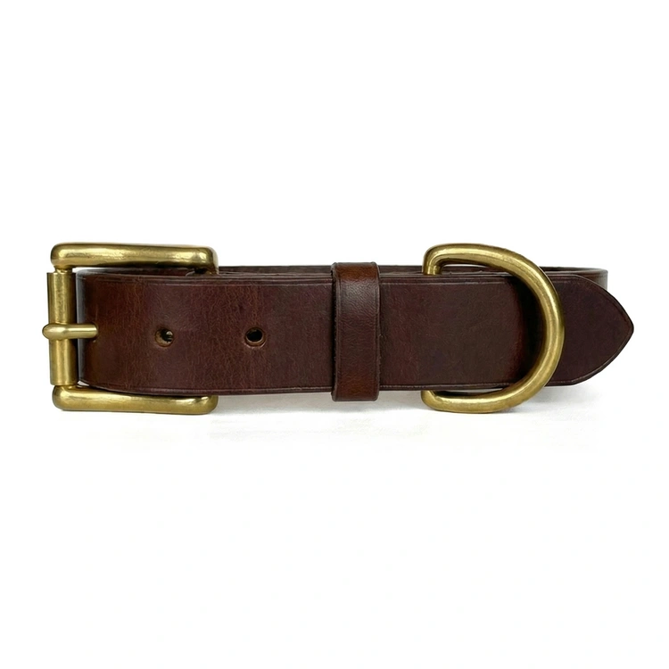 Ručne robený kožený obojok Chocolate Brown