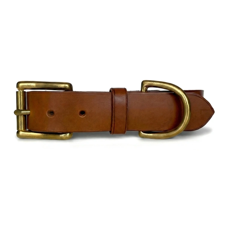 Ručne robený kožený obojok Walnut Brown