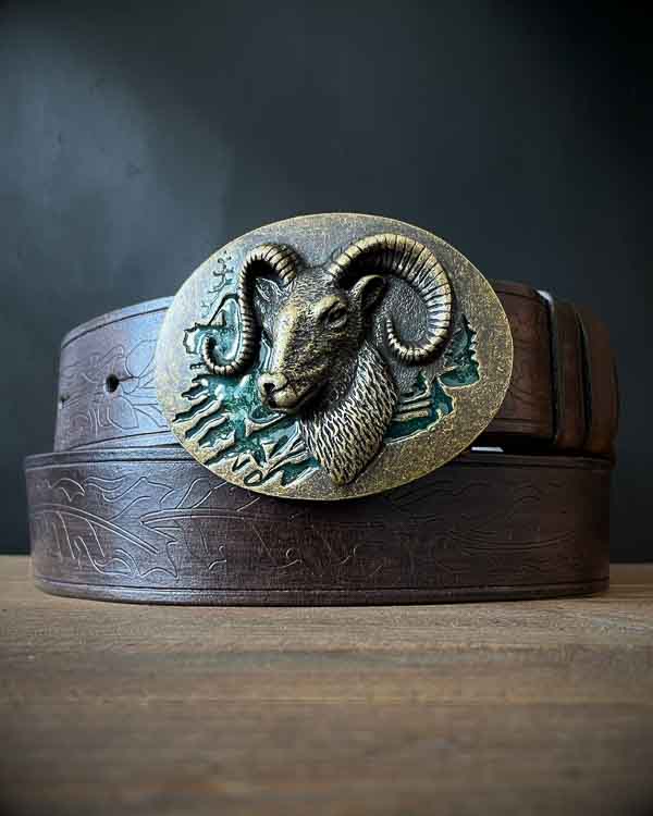 Tmavohnedý poľovnícky opasok Muflón