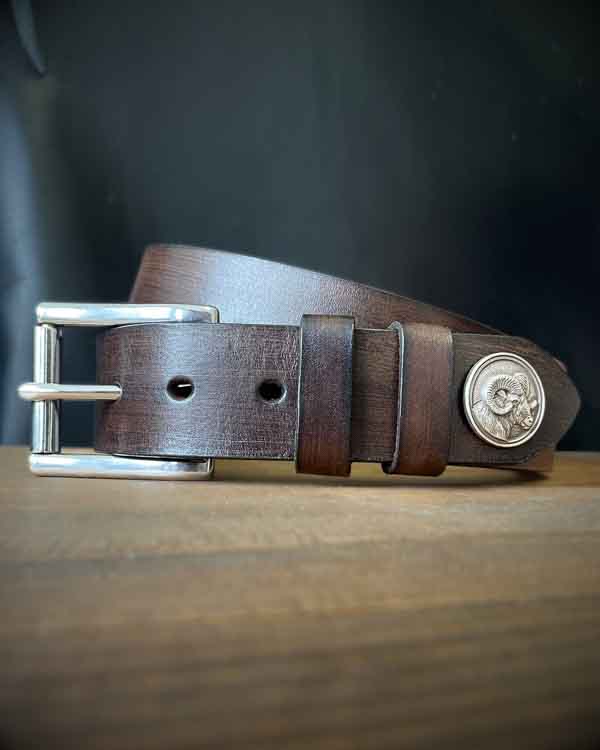 Tmavohnedý poľovnícky opasok Muflon - Concho