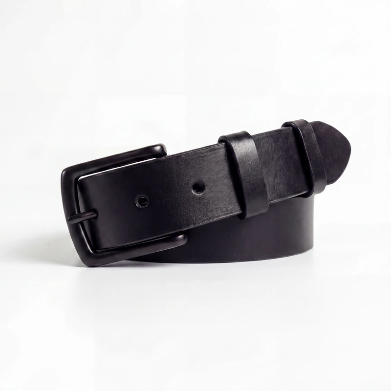 Pánsky kožený opasok Black on Black