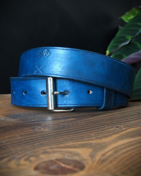 Kožený opasok Čičmany Blue 