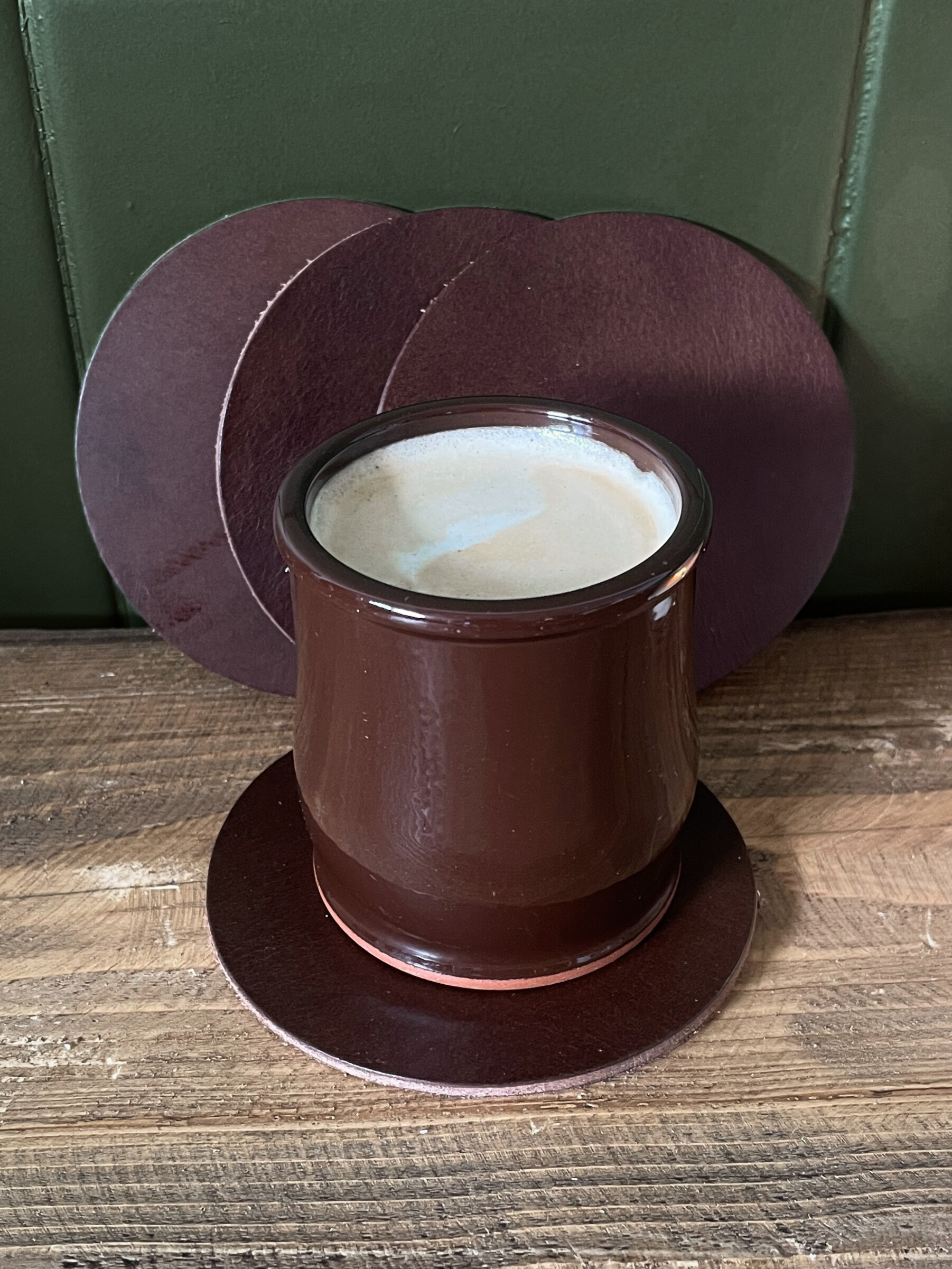 Kožené podložky pod poháre Medium Brown