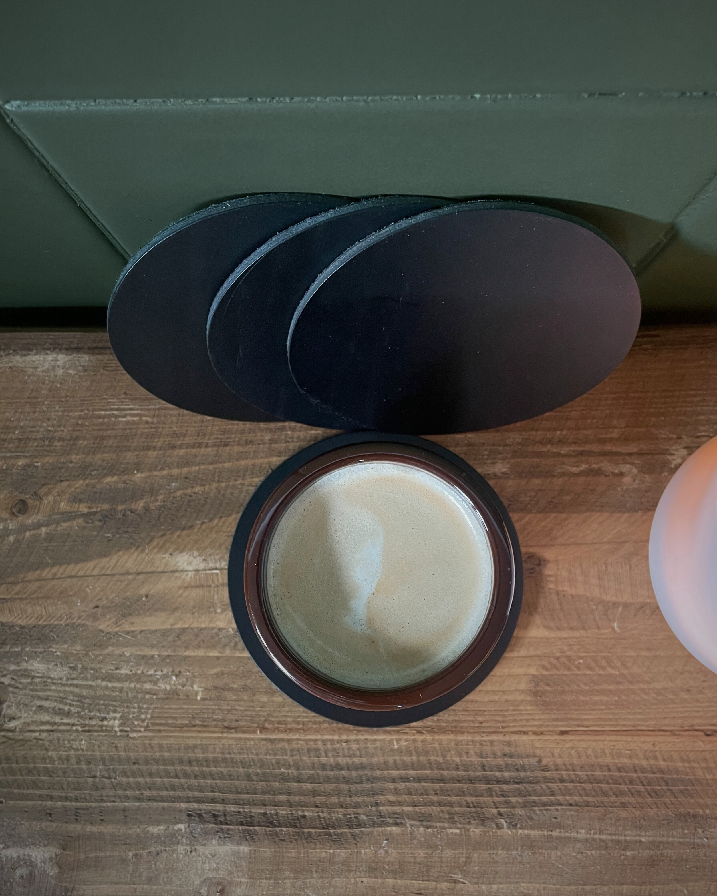 Kožené podložky pod poháre Black