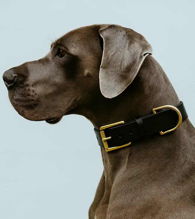 Ručne robený kožený obojok Black 