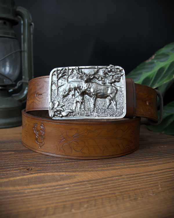 Svetlohnedý poľovnícky opasok Jeleň