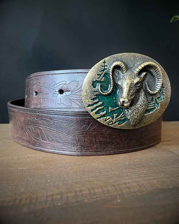 Tmavohnedý poľovnícky opasok Muflón