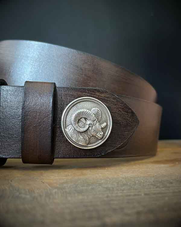 Tmavohnedý poľovnícky opasok Muflon - Concho