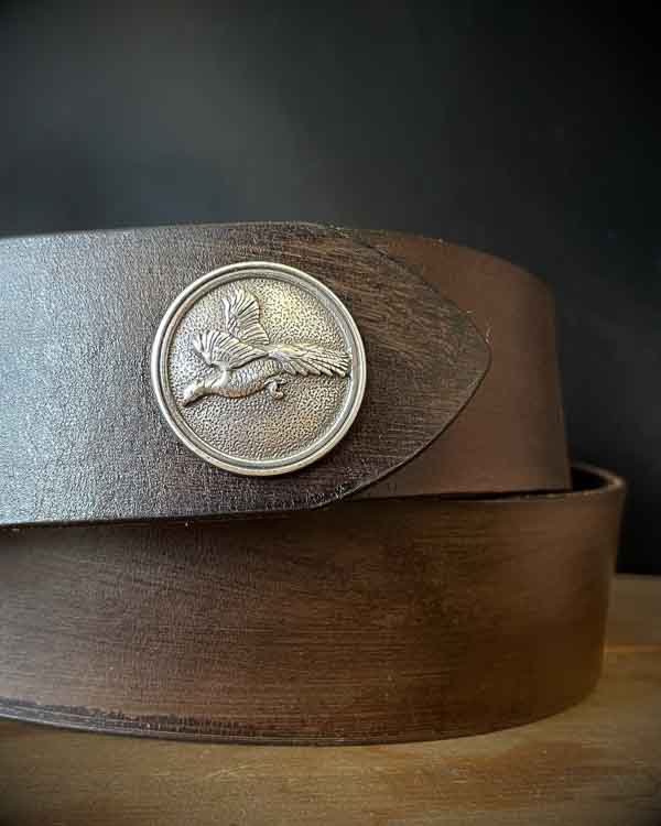 Tmavohnedý poľovnícky opasok Bažant - Concho