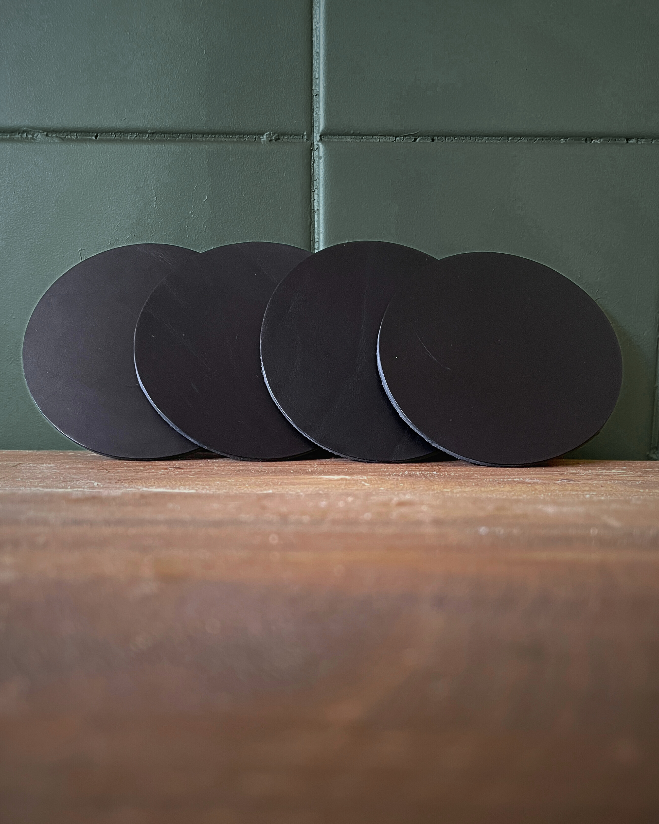 Kožené podložky pod poháre Black