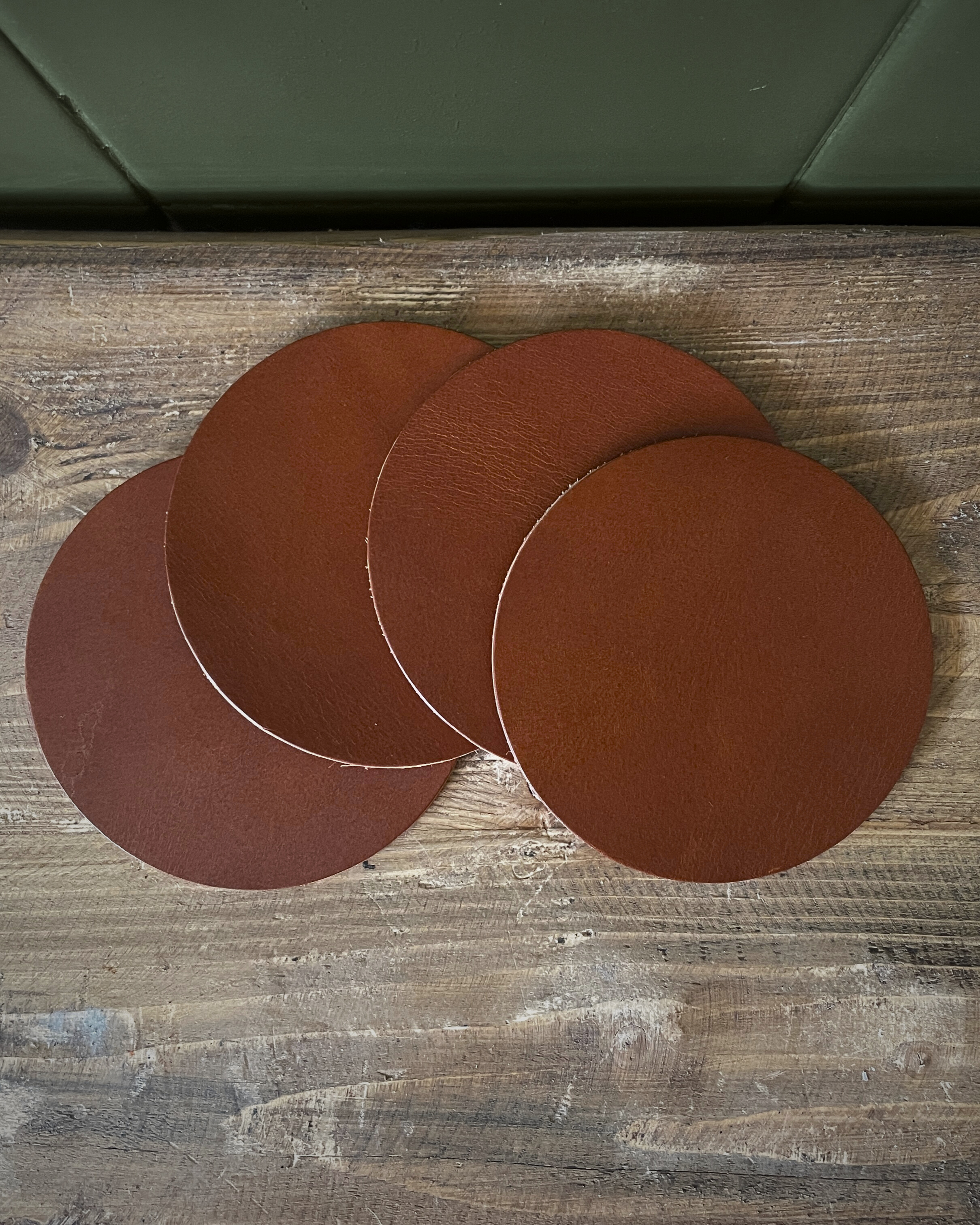 Kožené podložky pod poháre Light Brown