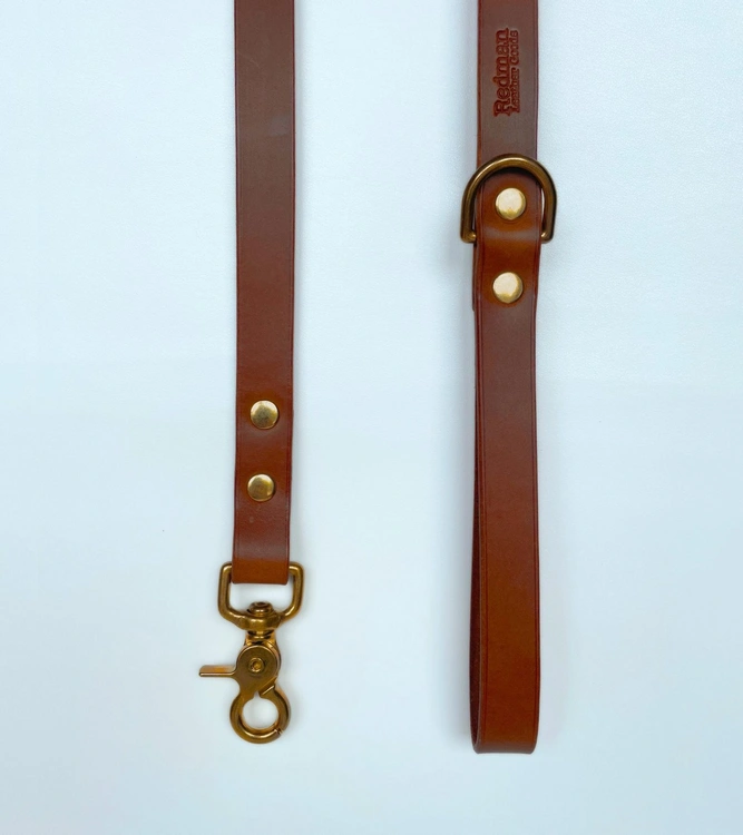 Ručne robené kožené vodítko Walnut Brown