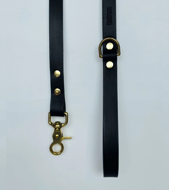 Ručne robené kožené vodítko Black