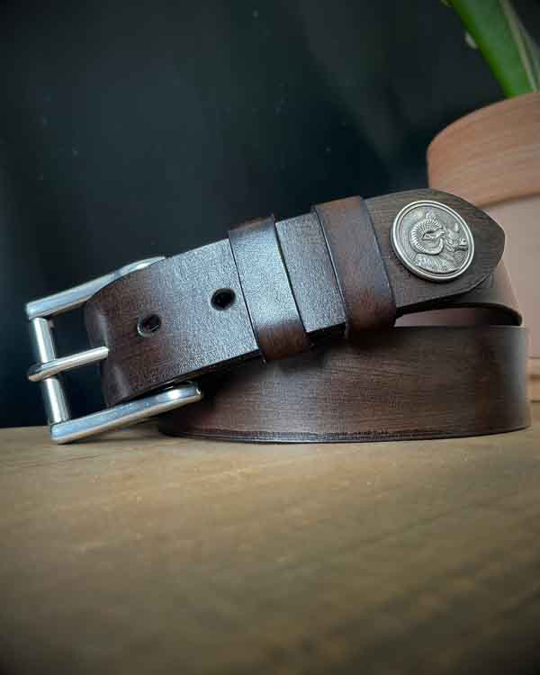 Tmavohnedý poľovnícky opasok Muflon - Concho