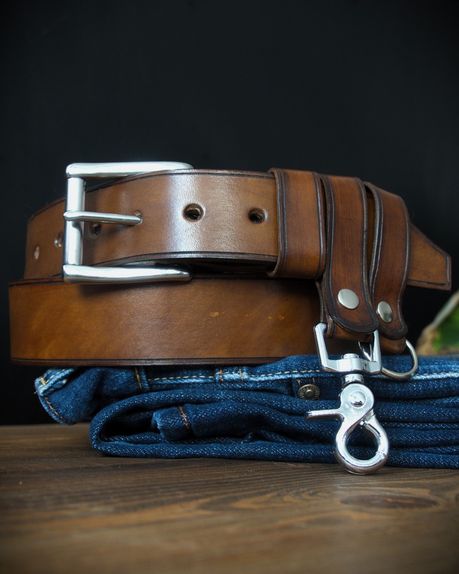 Kožený opasok Bushcraft Brown