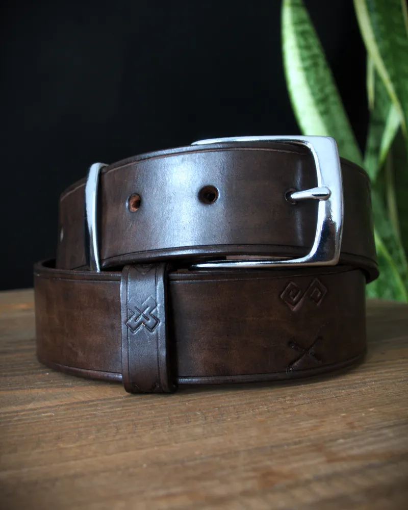 Kožený opasok Čičmany Chocolate Brown