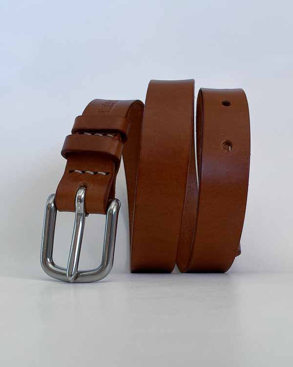 Pánsky hnedý kožený opasok k obleku