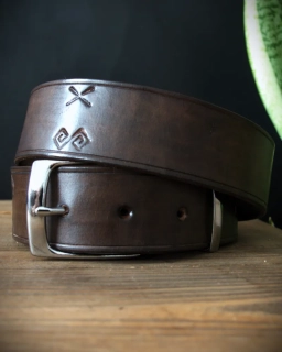 Kožený opasok Čičmany Chocolate Brown